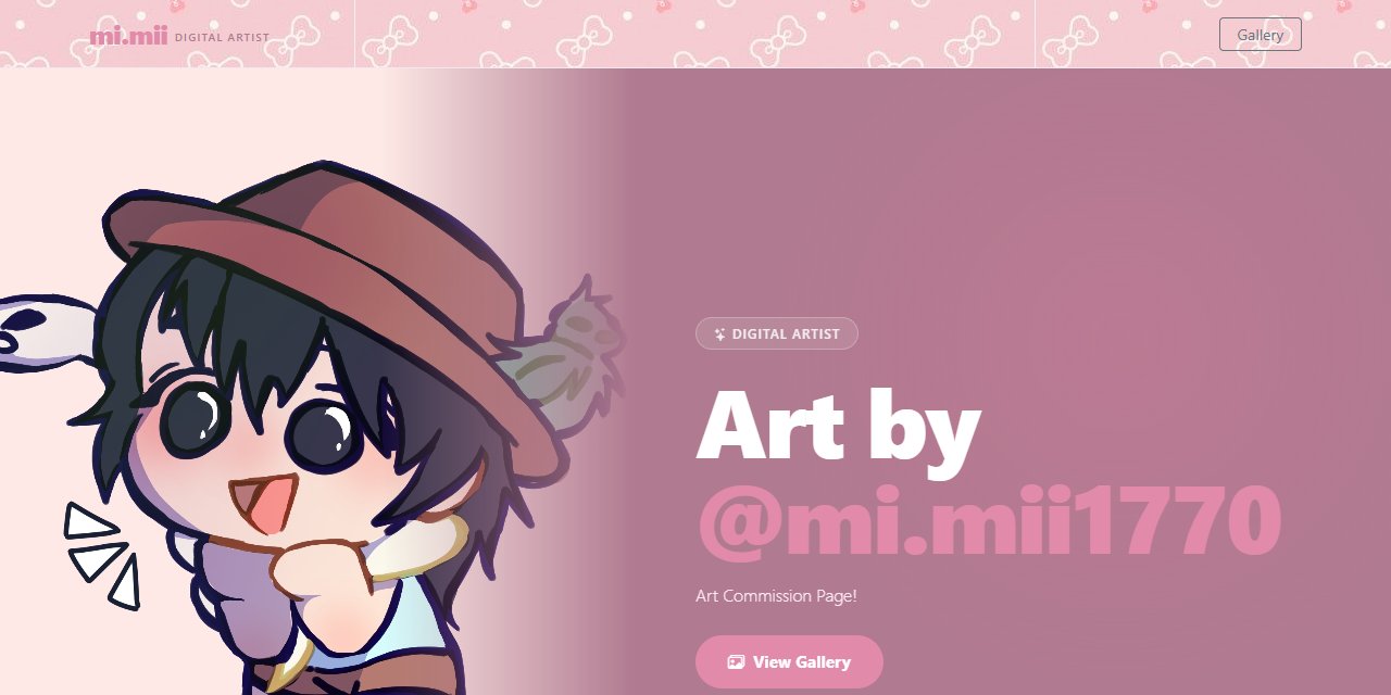 Mimi digital art portfolio screenshot