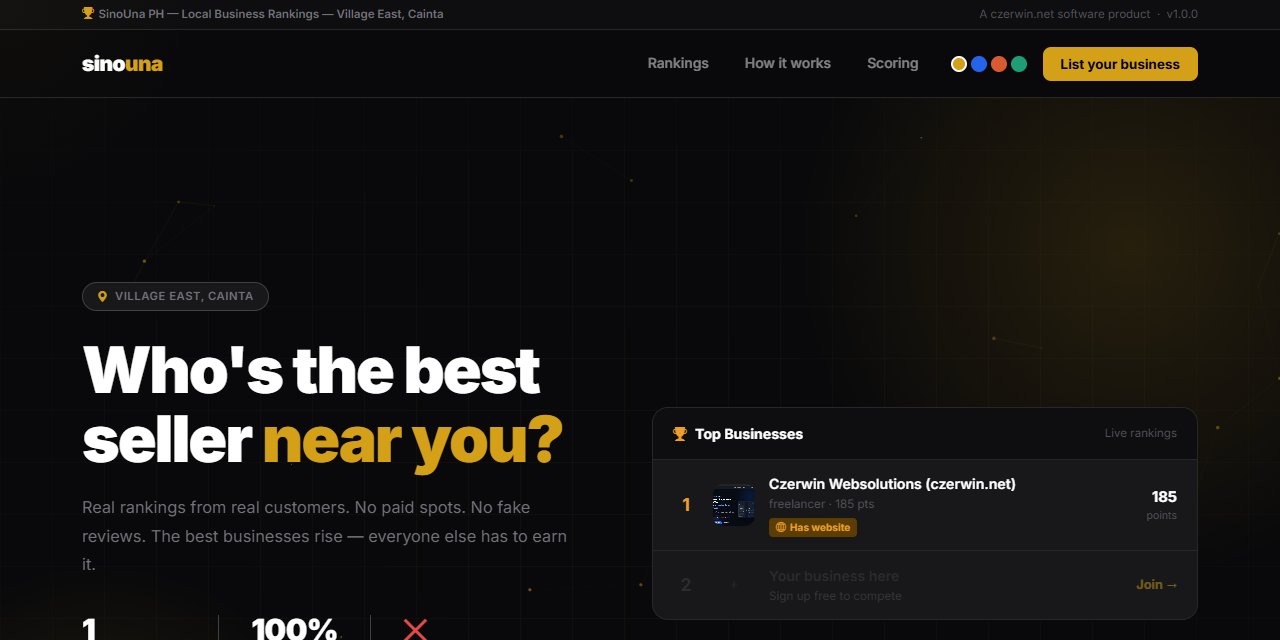 SinoUna PH website screenshot