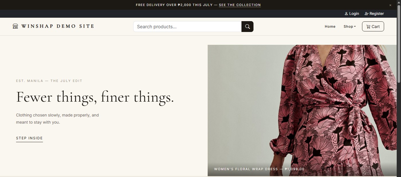 Winshap e-commerce platform screenshot